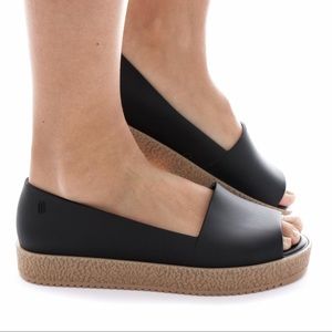 Melissa Puzzle Peep Toe Platform Slip-On Flats